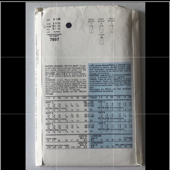 Vogue Pattern Set 7697 - Picture 2 of 2